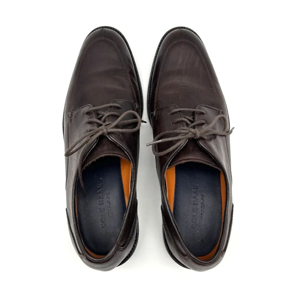 Cole Haan Lennox Hill Grand.OS Dark Brown Split Leather Dress Oxfords Men's 8M
